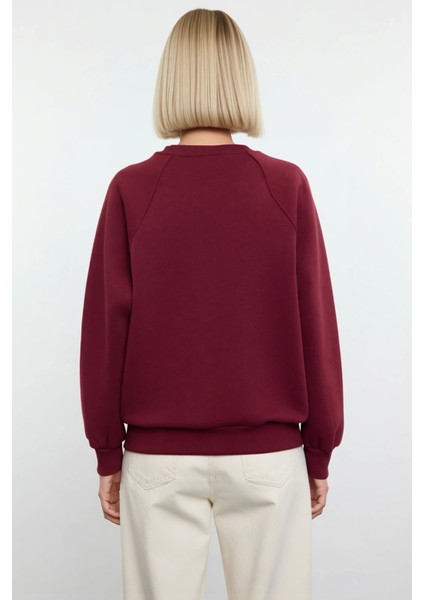 Kadın Bisiklet Yaka Reglan Kol Düz Örme Sweatshirt Fonksiyonel Dayanıklı Kaliteli Konforlu fırsatları