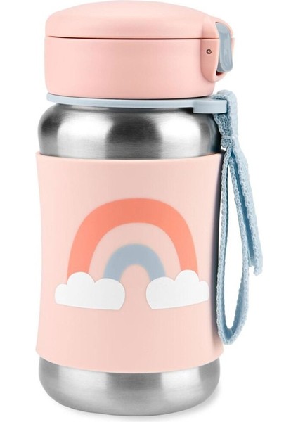 Skip Hop Zoo Pipetli Paslanmaz Çelik Suluk 350 ml Gökkuşağı