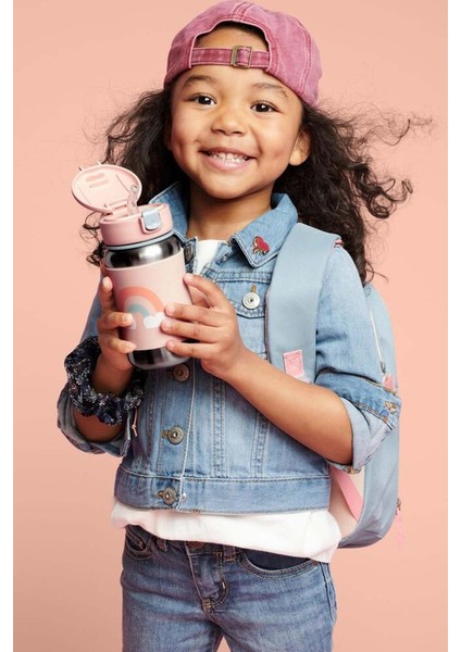 Skip Hop Zoo Pipetli Paslanmaz Çelik Suluk 350 ml Gökkuşağı fırsatları