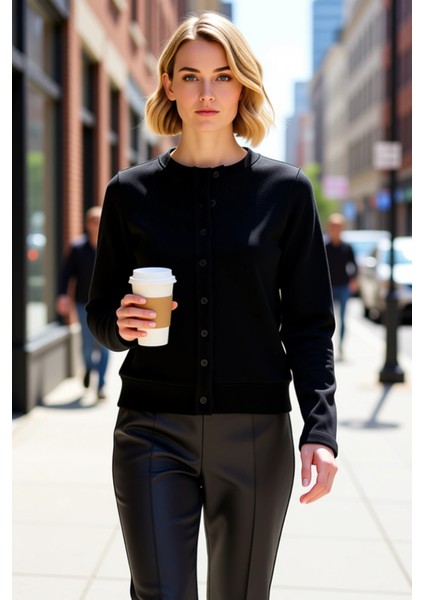 Kadın Bisiklet Yaka Standart Kol Düğmeli Regular Kalıp Örme Üst Fonksiyonel Dayanıklı Spor fiyatları