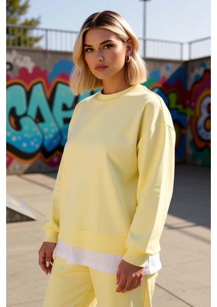 Kadın Bisiklet Yaka Düşük Kol Oversize Ince Örme Sweatshirt Fonksiyonel Dayanıklı Kaliteli indirimleri