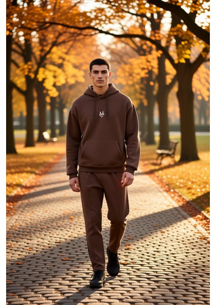 Erkek Kapüşonlu Standart Kol Kanguru Cep Sweatshirt Fonksiyonel Dayanıklı Kaliteli Estetik