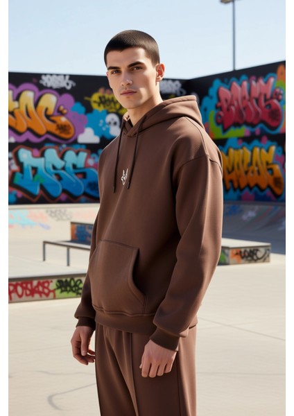 Erkek Kapüşonlu Standart Kol Kanguru Cep Sweatshirt Fonksiyonel Dayanıklı Kaliteli Estetik indirimleri