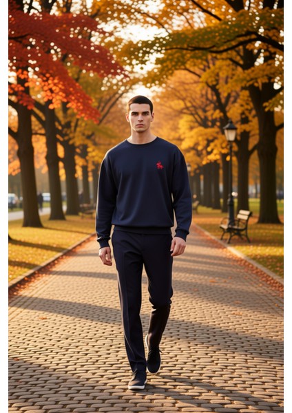 Erkek Bisiklet Yaka Düşük Kol Uzun Kol Sweatshirt Fonksiyonel Dayanıklı Kaliteli Konforlu Şık