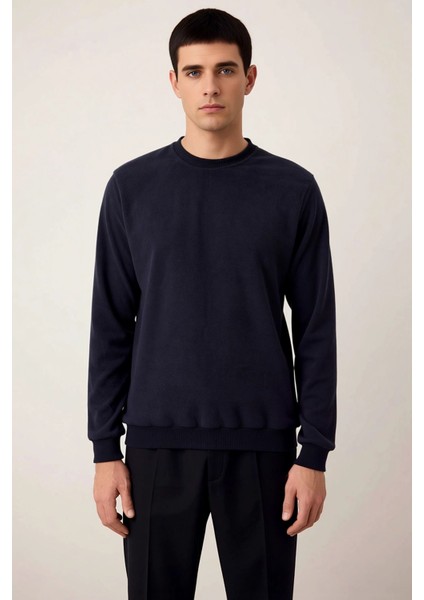 Erkek Bisiklet Yaka Standart Kol Regular Kalıp Polar Sweatshirt Fonksiyonel Dayanıklı Spor modelleri