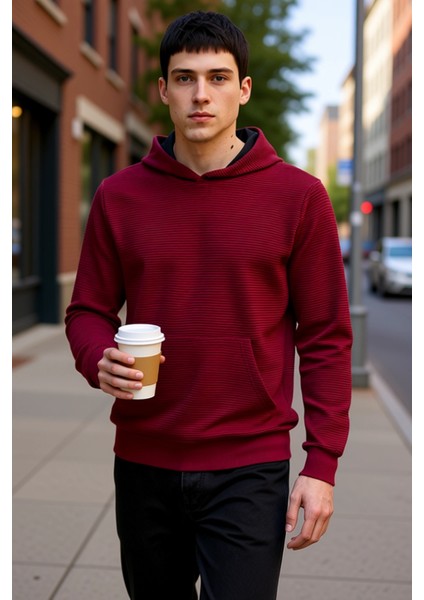 Erkek Kapüşonlu Standart Kol Ottoman Dokuma Regular Kalıp Sweatshirt Fonksiyonel Dayanıklı fiyatları