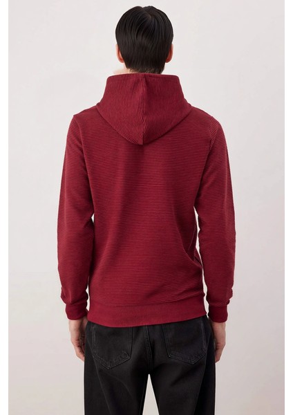 Erkek Kapüşonlu Standart Kol Ottoman Dokuma Regular Kalıp Sweatshirt Fonksiyonel Dayanıklı fırsatları