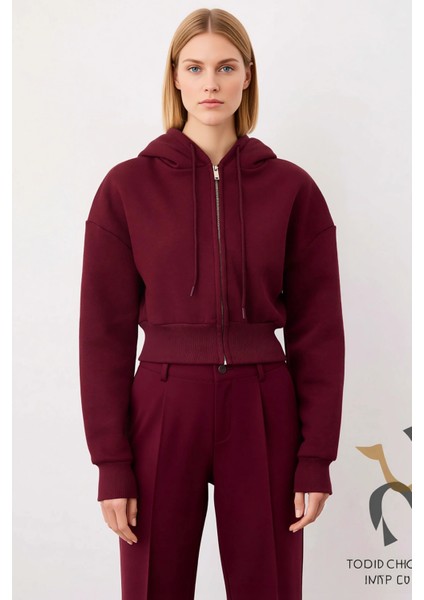 Kadın Kapüşonlu Fermuarlı Uzun Kollu Örme Sweatshirt Fonksiyonel Dayanıklı Kaliteli Modern modelleri