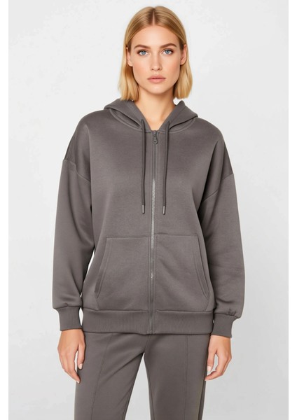 Kadın Kapüşonlu Düşük Kol Fermuarlı Sweatshirt Uzun Kollu Kalıp Fonksiyonel Dayanıklı Spor modelleri