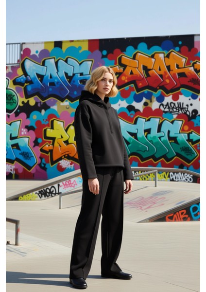 Kadın Kapüşonlu Düşük Kol Oversize Örme Sweatshirt Fonksiyonel Dayanıklı Kaliteli Konforlu indirimleri