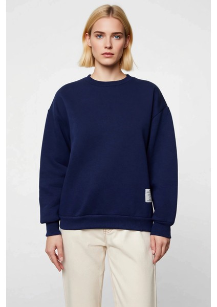 Kadın Bisiklet Yaka Düşük Kol Uzun Kollu Regular Kalıp Örme Sweatshirt Fonksiyonel Estetik modelleri