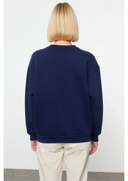 Kadın Bisiklet Yaka Düşük Kol Uzun Kollu Regular Kalıp Örme Sweatshirt Fonksiyonel Estetik fırsatları