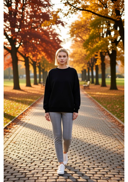 Kadın Bisiklet Yaka Düşük Kol Uzun Kollu Örme Sweatshirt Fonksiyonel Dayanıklı Kaliteli Şık