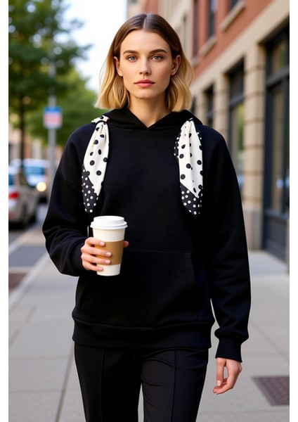 Kadın Oversize Fular Yaka Uzun Kollu Örme Sweatshirt Fonksiyonel Dayanıklı Kaliteli Modern fiyatları