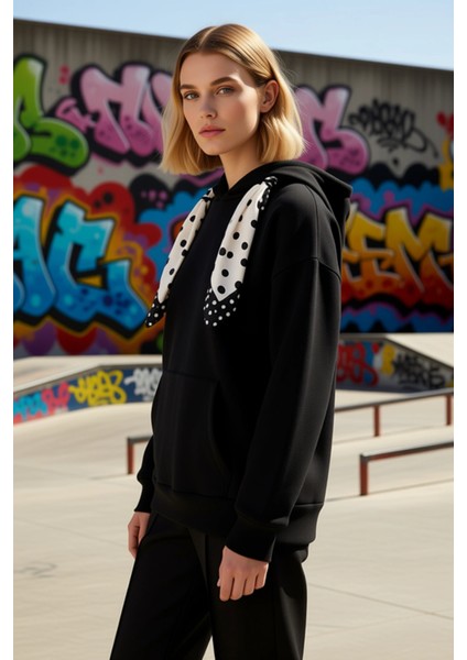 Kadın Oversize Fular Yaka Uzun Kollu Örme Sweatshirt Fonksiyonel Dayanıklı Kaliteli Modern indirimleri