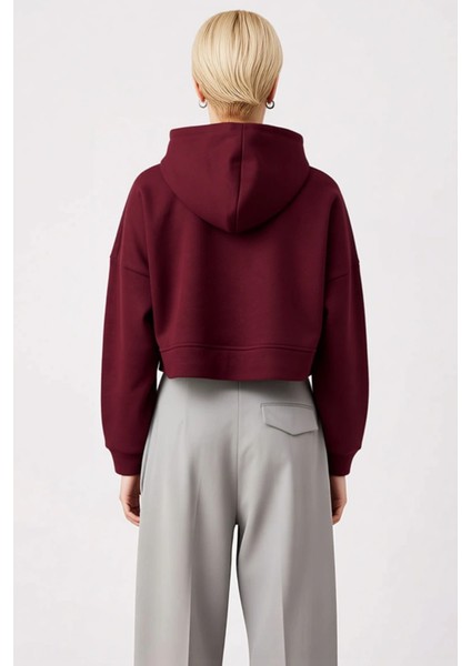 Kadın Kapüşonlu Fermuarlı Düşük Kol Örme Sweatshirt Fonksiyonel Dayanıklı Kaliteli Estetik fırsatları