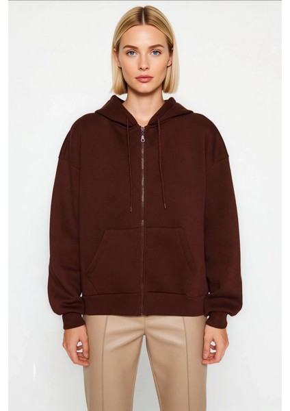 Kadın Kapüşonlu Düşük Kol Fermuarlı Sweatshirt Uzun Kollu Kalıp Fonksiyonel Dayanıklı Spor modelleri