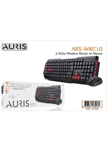 Kablosuz Klavye Mouse Set ARS-WKC10 2-4 Ghz Wireless
