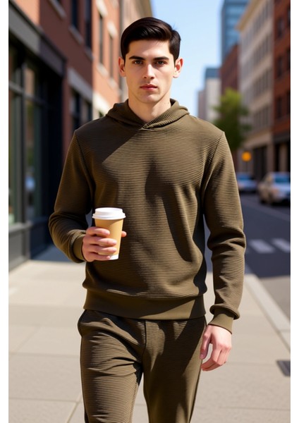 Erkek Kapüşonlu Standart Kol Ottoman Dokuma Regular Kalıp Sweatshirt Fonksiyonel Dayanıklı fiyatları