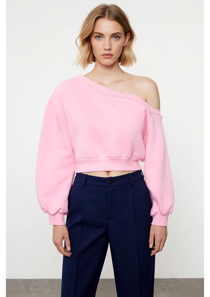 Kadın Asimetrik Yaka Düşük Kol Regular Kalıp Örme Sweatshirt Fonksiyonel Dayanıklı Estetik modelleri