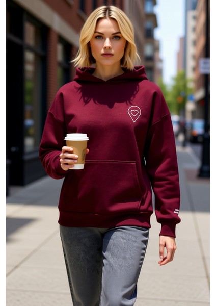 Kadın Bisiklet Yaka Düşük Kol Oversize Slogan Nakışlı Sweatshirt Fonksiyonel Dayanıklı Şık fiyatları