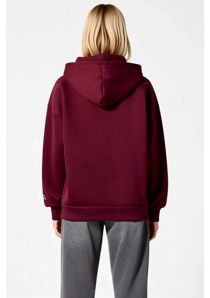 Kadın Bisiklet Yaka Düşük Kol Oversize Slogan Nakışlı Sweatshirt Fonksiyonel Dayanıklı Şık fırsatları