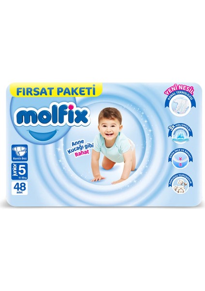 Bebek Bezi Fırsat Paketi 5 Beden 11-18 kg 48 Adet