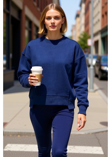 Kadın Bisiklet Yaka Düşük Kol %100 Pamuk Sweatshirt Fonksiyonel Dayanıklı Kaliteli Estetik fiyatları