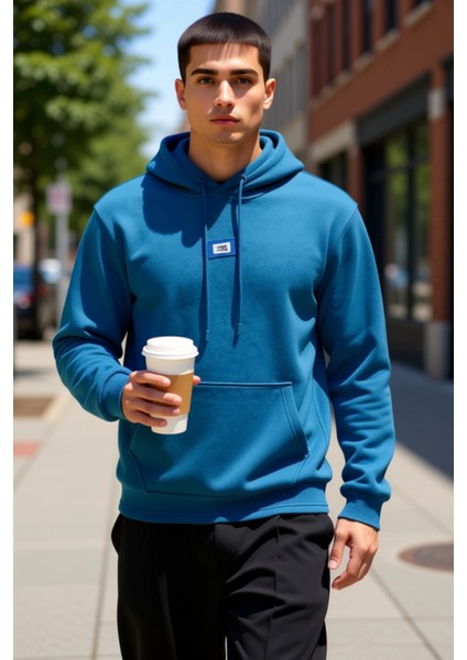 Erkek Kapüşonlu Standart Kol Regular Kalıp Slogan Desenli Sweatshirt Fonksiyonel Dayanıklı fiyatları