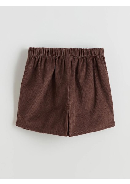 Lcw Kids Kahverengi Beli Lastikli Pileli Kadife Kız Çocuk Şort Etek fırsatları