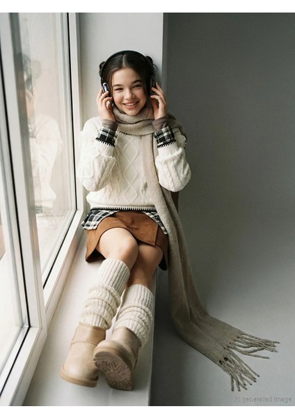 Lcw Kids Kahverengi Süet Görünümlü Kız Çocuk Şort Etek