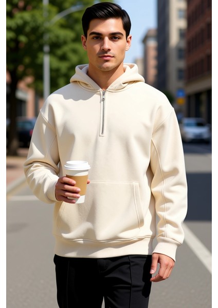 Erkek Kapüşonlu Fermuarlı Düşük Kol Uzun Kollu Kalıp Sweatshirt Fonksiyonel Dayanıklı Spor fiyatları