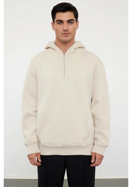 Erkek Kapüşonlu Fermuarlı Düşük Kol Uzun Kollu Kalıp Sweatshirt Fonksiyonel Dayanıklı Spor modelleri