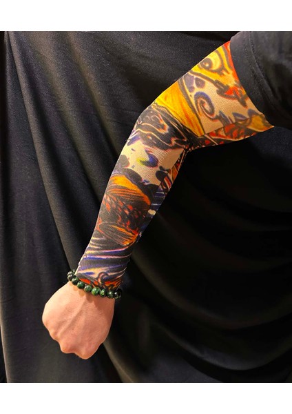 Çorap Dövme Giyilebilir Kol Bacak Dövmesi Likralı 2 Adet Model 27 (5358)