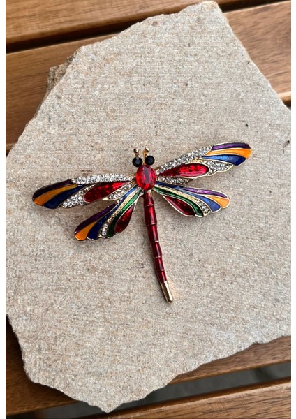 Kırmızı Taşlı Yusufcuk Broş