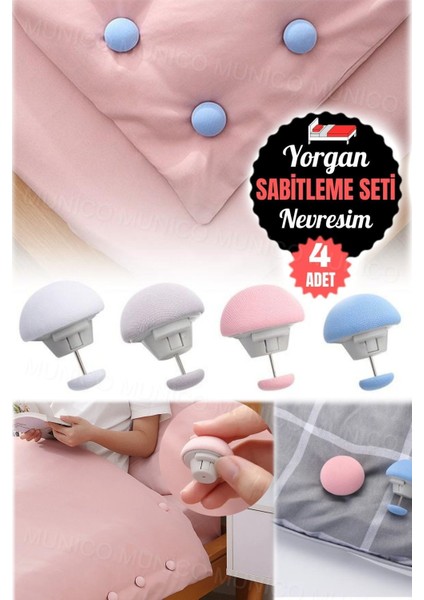 4 Adet Yorgan Sabitleme Klipsleri ve Mantar Çarşaf Tutucu Seti fiyatları