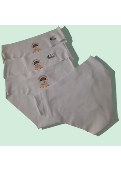 Pamuklu Lazer Görünmez Bato 4'lü Standart Beden Beyaz Külot modelleri