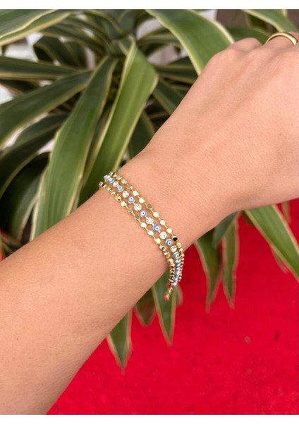 Üçlü Birleşik Nazar Boncuklu Bileklik