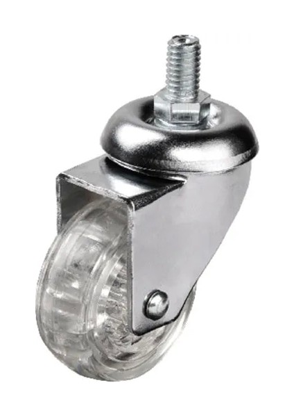 302 - 50X20 mm Şeffaf Makaralı Vidalı Teker - Lisinya