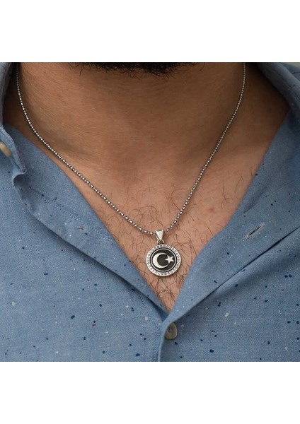 Gümüş Ay Yıldız Kolye modelleri