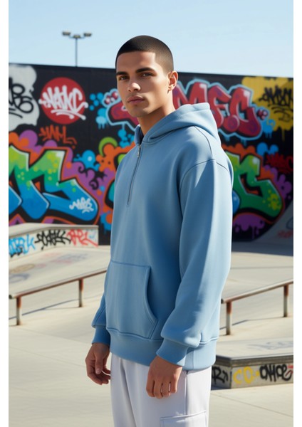 Erkek Kapüşonlu Fermuarlı Düşük Kol Uzun Kollu Kalıp Sweatshirt Fonksiyonel Dayanıklı Spor indirimleri