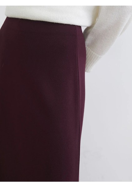 Lcwaıkıkı Classic Bordo Beli Lastikli A Kesim Triko Etek modelleri