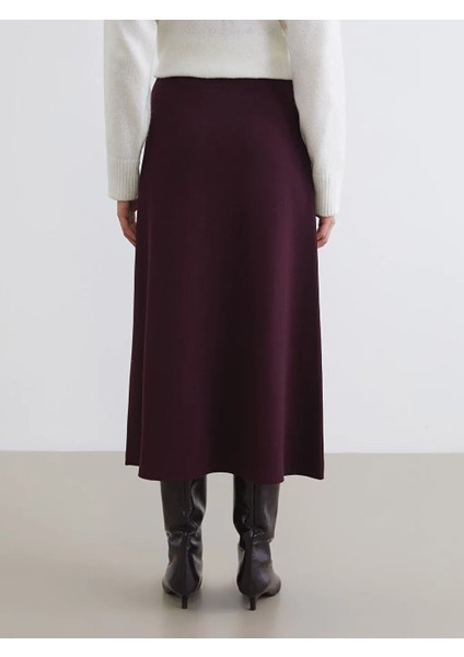 Lcwaıkıkı Classic Bordo Beli Lastikli A Kesim Triko Etek fırsatları