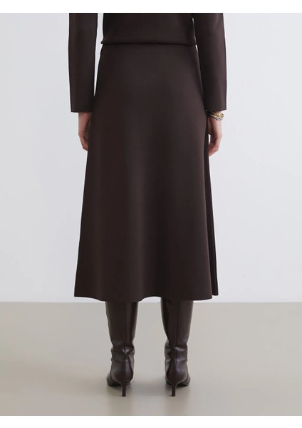 Lcwaıkıkı Classic Kahverengi Beli Lastikli A Kesim Triko Etek fırsatları