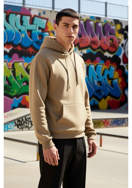 Erkek Kapüşonlu Düşük Kol Uzun Kollu Oversize Kalıp Sweatshirt Fonksiyonel Dayanıklı Rahat indirimleri
