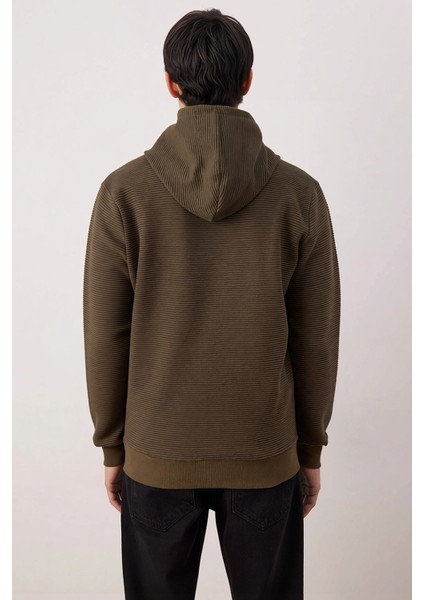 Erkek Bisiklet Yaka Standart Kol Fermuarlı Dokulu Sweatshirt Fonksiyonel Dayanıklı Estetik fırsatları