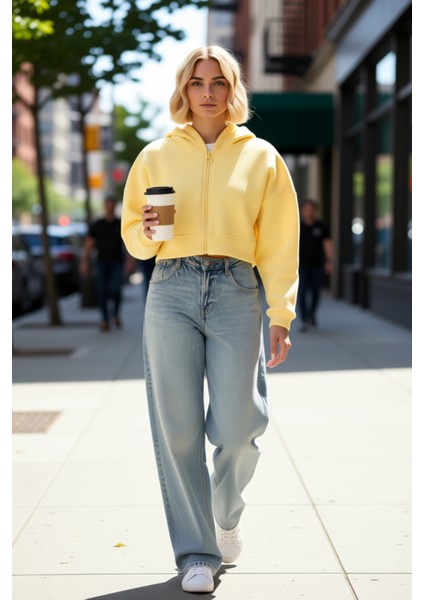 Kadın Kapüşonlu Fermuarlı Düşük Kol Örme Sweatshirt Fonksiyonel Dayanıklı Kaliteli Estetik fiyatları