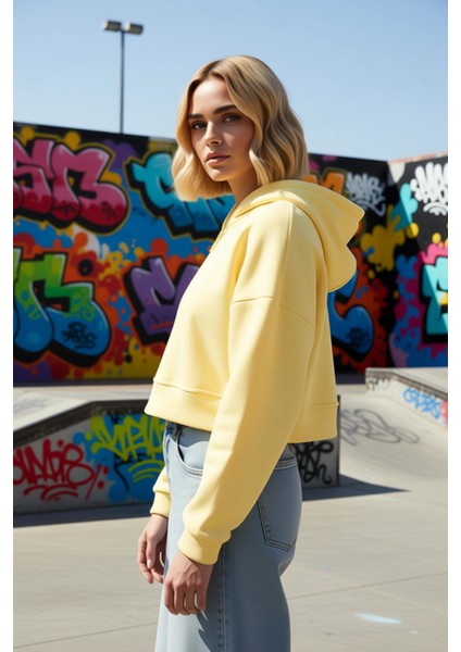 Kadın Kapüşonlu Fermuarlı Düşük Kol Örme Sweatshirt Fonksiyonel Dayanıklı Kaliteli Estetik indirimleri