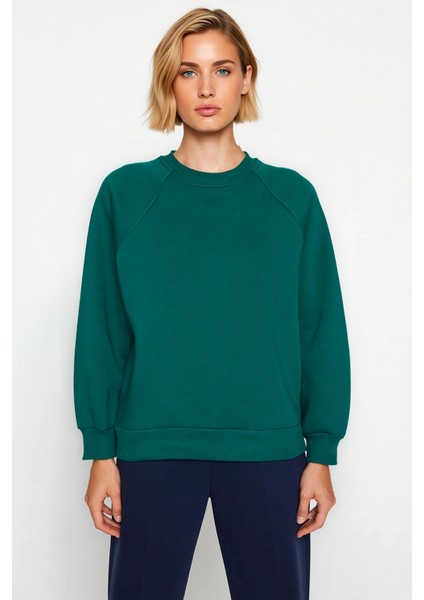 Kadın Bisiklet Yaka Reglan Kol Düz Örme Sweatshirt Fonksiyonel Dayanıklı Kaliteli Konforlu modelleri