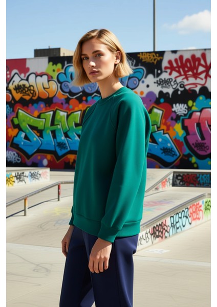 Kadın Bisiklet Yaka Reglan Kol Düz Örme Sweatshirt Fonksiyonel Dayanıklı Kaliteli Konforlu fırsatları